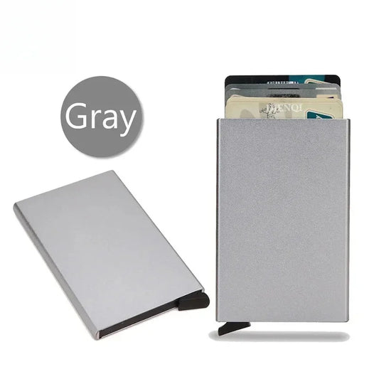 Rfid Credit Card Holder Metal Thin Slim Smart Wallet Men Women Wallets Pop Up Minimalist Small Black Purse Mini Walets for Men