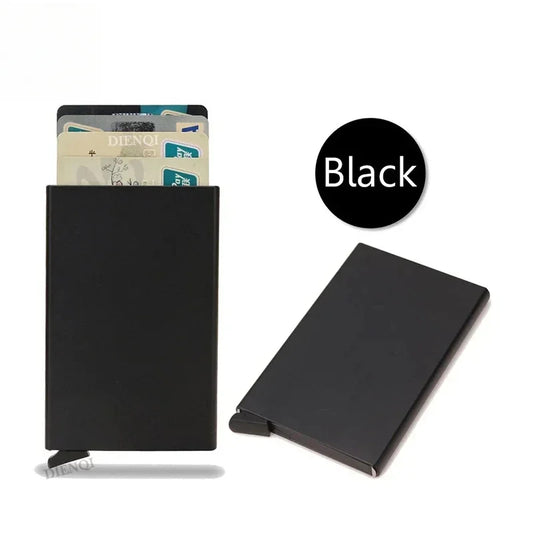 Rfid Credit Card Holder Metal Thin Slim Smart Wallet Men Women Wallets Pop Up Minimalist Small Black Purse Mini Walets for Men