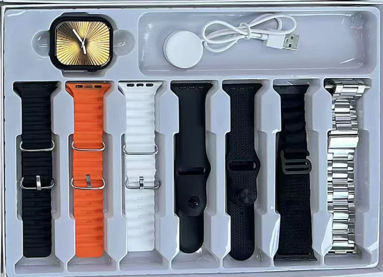 Smart Watch 7in1 Straps 2025 Watch S1000 Pro Smartwatch BT call Sport Square Screen ECG Monitoring Reloj Inteligente Wristwatch