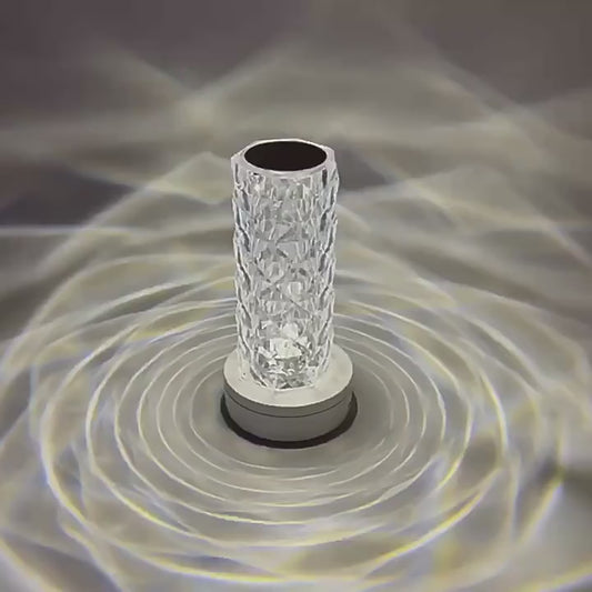 LED Crystal Table Lamp Rose Light Projector 16 Colors Touch Night Light Romantic Diamond Atmosphere Light for Home Bar Decor